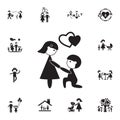 declaration of love icon. Detailed set of Family icons. Premium quality graphic design sign. One of the collection icons for websi Royalty Free Stock Photo