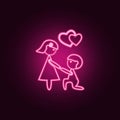 declaration of love icon. Elements of Family in neon style icons. Simple icon for websites, web design, mobile app, info graphics Royalty Free Stock Photo