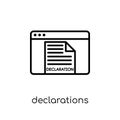 Declarations icon. Trendy modern flat linear vector Declarations