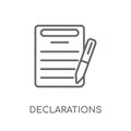 Declarations linear icon. Modern outline Declarations logo conce