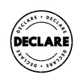 Declare text stamp, concept background