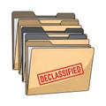 Declassified File Folders Stack Illustration Royalty Free Stock Photo