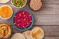 Declicious food from chickpea - mix of hummus