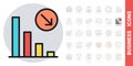 Decline chart icon. Concept of falling stock markets or declining profits in business. Simple color version Royalty Free Stock Photo