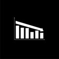 Decline chart icon isolated on dark background Royalty Free Stock Photo