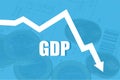 Decline and decrease of GDP - failure and breakdown of economy