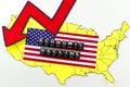 The decline of the economy Royalty Free Stock Photo