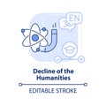 Decline of humanities light blue concept icon