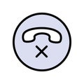 Decline phone call icon. Reject feature. Ending conversation option. Vector isolated user interface element for app and web Royalty Free Stock Photo