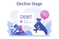 Decline stage concept. Finance crisis with falling down graph Royalty Free Stock Photo