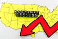 The decline of the US economy as a symbol Royalty Free Stock Photo