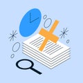 Declined Paper Documents Isometric Illustration
