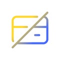 Declined payment pixel perfect gradient linear ui icon Royalty Free Stock Photo