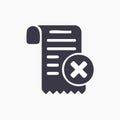 Declined Payment and Voided Bill Vector Icon Royalty Free Stock Photo