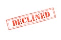 `DECLINED ` rubber stamp over a white background