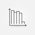Declining Bar Graph vector Devaluation concept outline icon Royalty Free Stock Photo