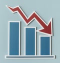 Declining business report bar chart Royalty Free Stock Photo