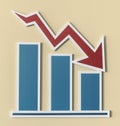 Declining business report bar chart Royalty Free Stock Photo