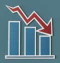 Declining business report bar chart Royalty Free Stock Photo