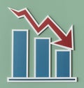 Declining business report bar chart illustration Royalty Free Stock Photo