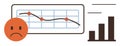 Declining Chart with Sad Face and Bar Graph Representing Negative Trend and Challenges Royalty Free Stock Photo