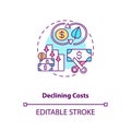 Declining costs concept icon Royalty Free Stock Photo