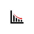 Declining graph icon. Business decline chart filled flat sign for mobile concept and web design Royalty Free Stock Photo