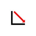 Declining graph icon. Business decline chart filled flat sign for mobile concept and web design Royalty Free Stock Photo