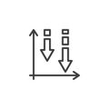 Declining graph line icon Royalty Free Stock Photo