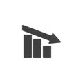 Declining graph vector icon Royalty Free Stock Photo