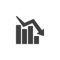 Declining graph vector icon Royalty Free Stock Photo