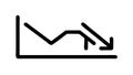 Declining Line Graph Icon for Negative Trends and Losses, vector design Generative AI Royalty Free Stock Photo