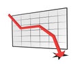 Declining trend graph Royalty Free Stock Photo