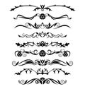 Deco borders. Vector set of 9. Royalty Free Stock Photo