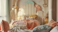 Deco Dreams A whimsical podium image showcasing an ethereal Art Deco bedroom complete with ornate accents soft pastel