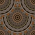 Deco greek round mandalas seamless pattern. Vector ornamental ethnic style floral background. Repeat patterned tribal backdrop. Royalty Free Stock Photo