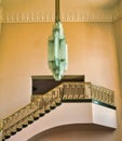 Deco molding, stairs and lamp at Tulsa`s Historic Boston Avenue United Methodist Church - National Landmark!