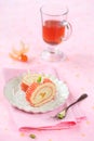 Deco Swiss Roll Cake Royalty Free Stock Photo