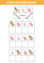 Decode and encode pictures. Write the symbols under cute farm animals.