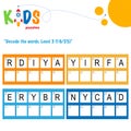 Decode the 5-letter words. Fun logic puzzle activity sheet