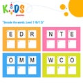 Decode the 3-letter words. logic puzzle activity sheet