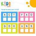 Decode the 3-letter words. logic puzzle activity sheet
