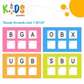 Decode the 3-letter words. logic puzzle activity sheet