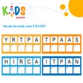 Decode the 5-letter words. Fun logic puzzle activity sheet