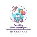 Decoding media messages concept icon