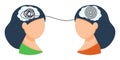 Decoding and understanding problem, face to face explanation concept