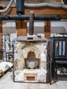 Decommissioned glass furnace. Cold melting kiln for manual glassblowing