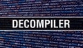 Decompiler concept with Random Parts of Program Code. Decompiler with Programming code abstract technology background of software Royalty Free Stock Photo