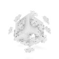 Decomposed cube of puzzle Royalty Free Stock Photo