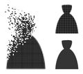 Decomposed Dot Female Dress Glyph with Halftone Version